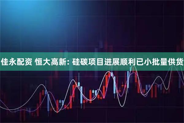 佳永配资 恒大高新: 硅碳项目进展顺利已小批量供货
